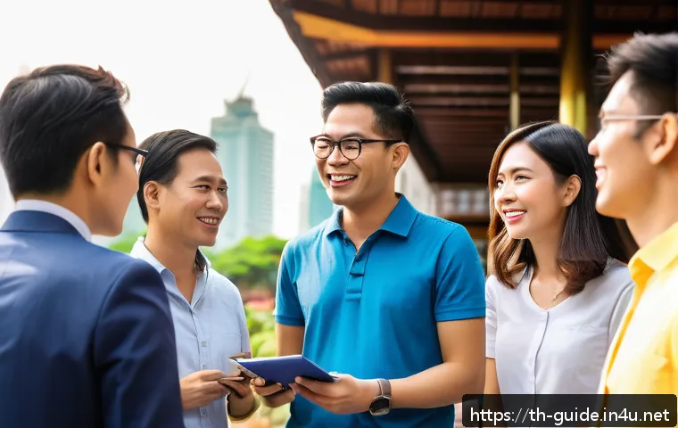 관광통역안내사 커뮤니티와 정보 공유 플랫폼 - A professional tour guide translator engaging in a lively discussion with a diverse group of tourism...