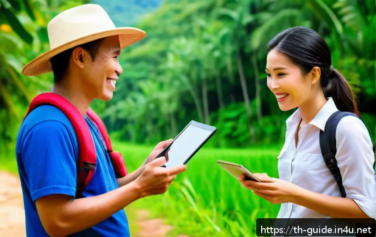 관광통역안내사 고객 후기 및 피드백 관리법 - A professional Thai tour guide attentively communicating with a diverse group of tourists during a s...
