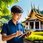 Home 23 관광통역안내사 근무 지역 선택 시 고려 사항 - A professional tour translator in Thailand working near a popular tourist site such as Chiang Mai’s ...